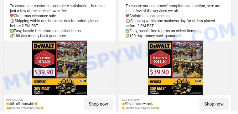 Becheas.com dewalt scam store