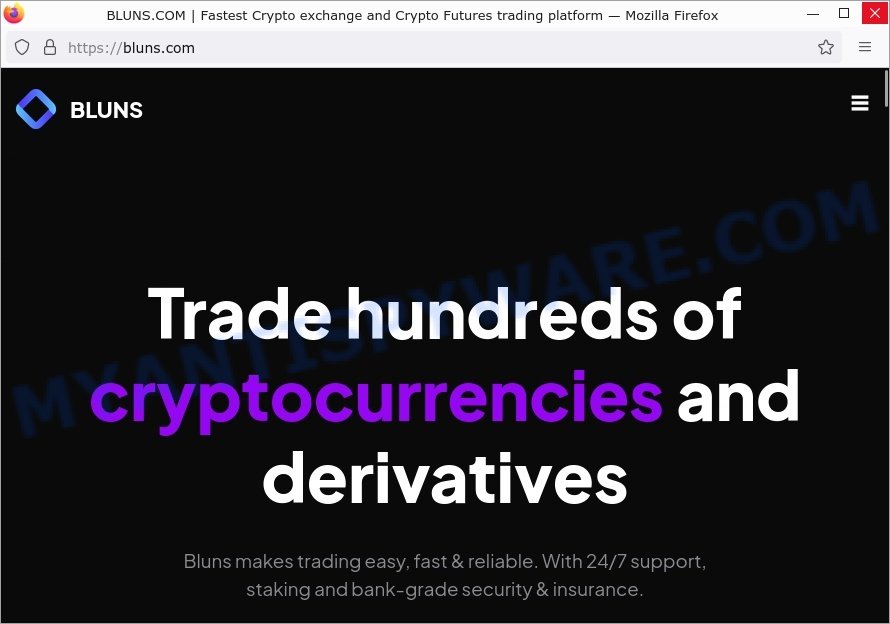 Bluns.com Crypto exchange scam