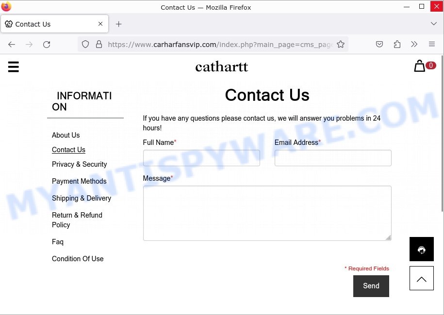 Carharfansvip.com scam store contacts
