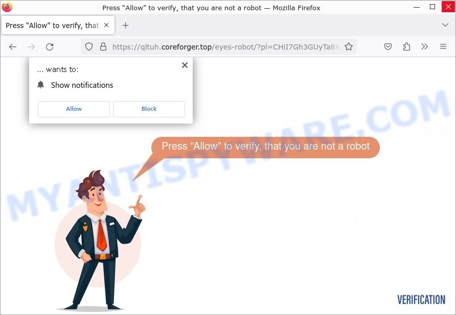 Coreforger.top click allow scam