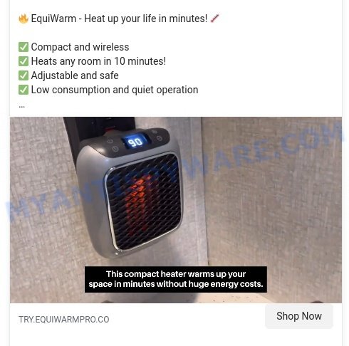 EquiWarm Pro Heater scam facebook ads