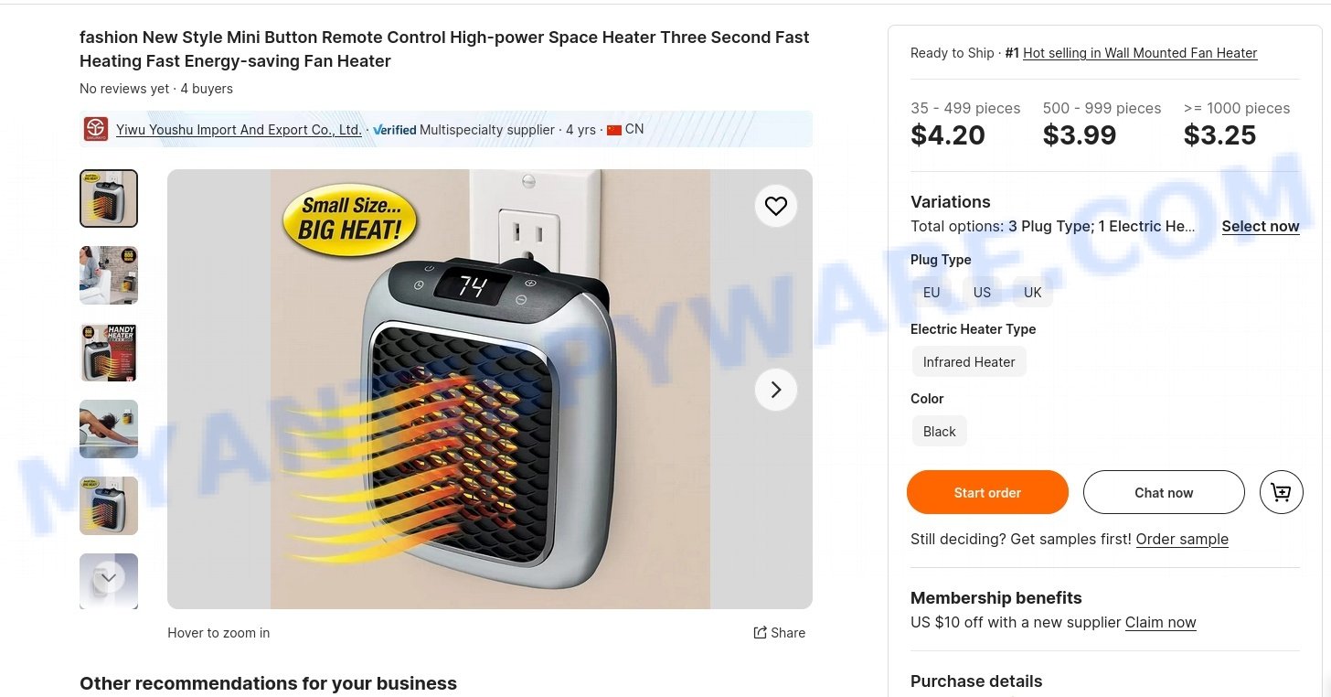EquiWarm pro heater Scam AliBaba