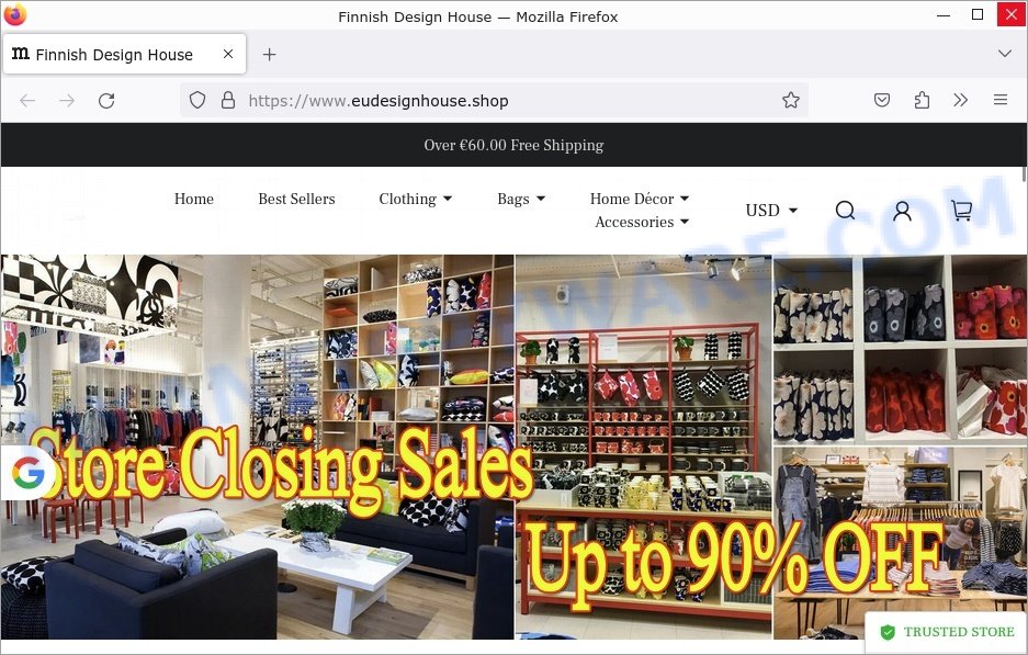 Eudesignhouse.shop Marimekko store closing clearance scam