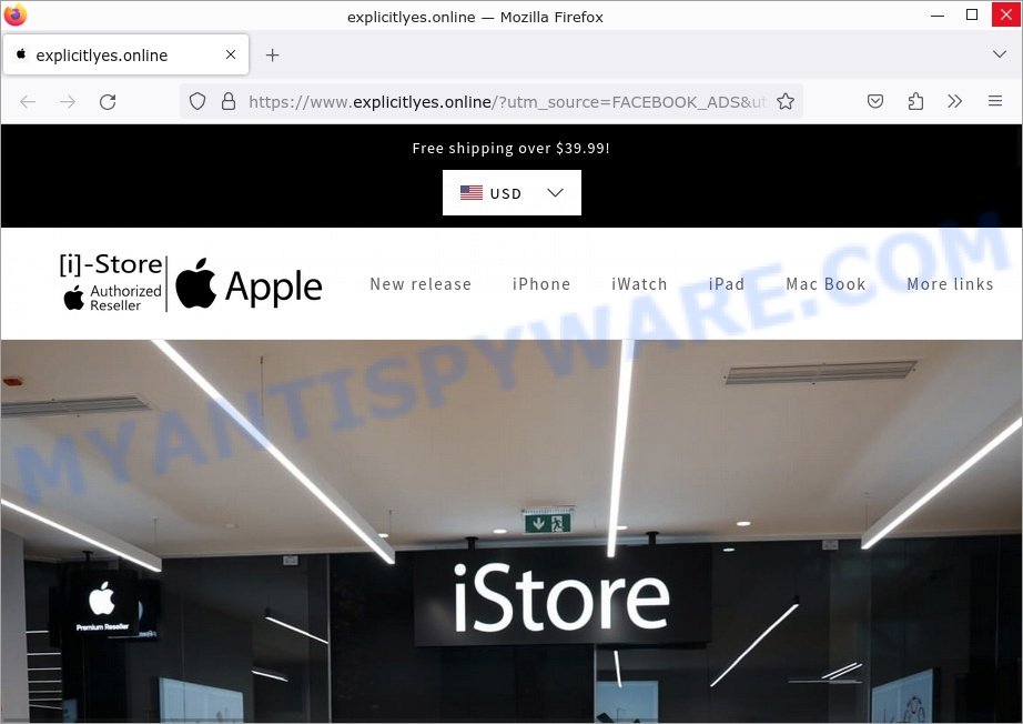 Explicitlyes.online apple istore scam