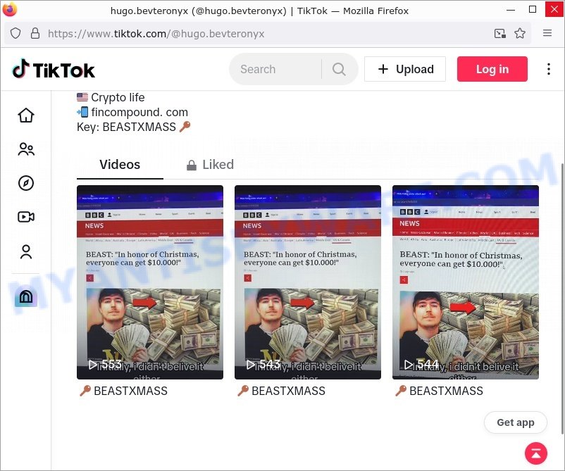Fincompound TikTok MrBeast crypto scam