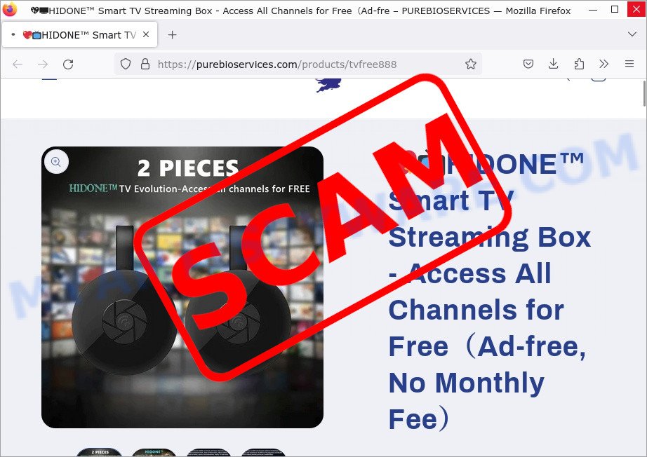 HIDONE TV Streaming Device Scam