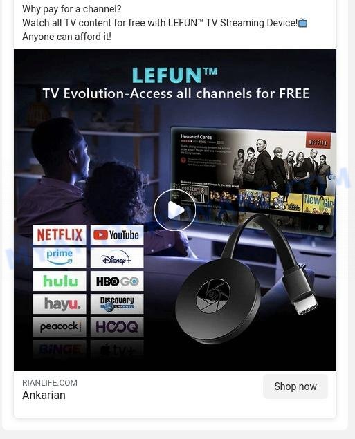 LEFUN TV Streaming Device ads