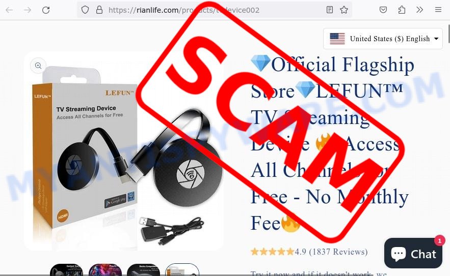LEFUN TV Streaming Device scam