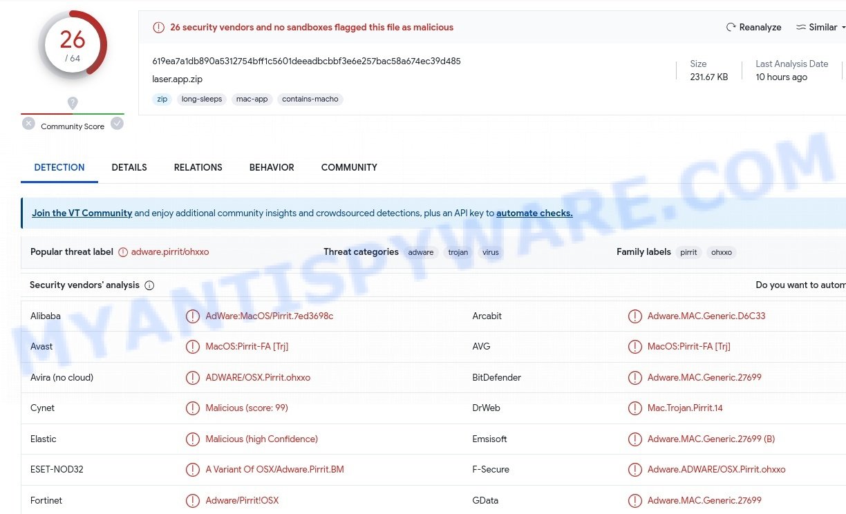 Laser.app Adware Mac virus