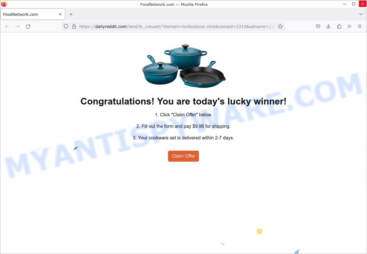 Le Creuset Cookware Giveaway Scam fake Le Creuset winner