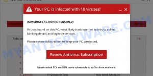 Norton Your PC Is Infected With 18 Viruses Scam