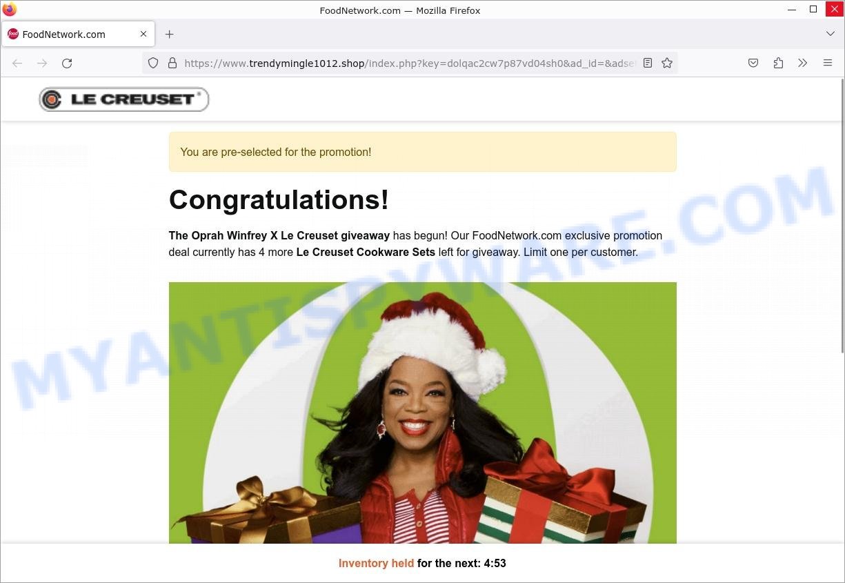Oprah Winfrey Le Creuset Giveaway Scam congrats