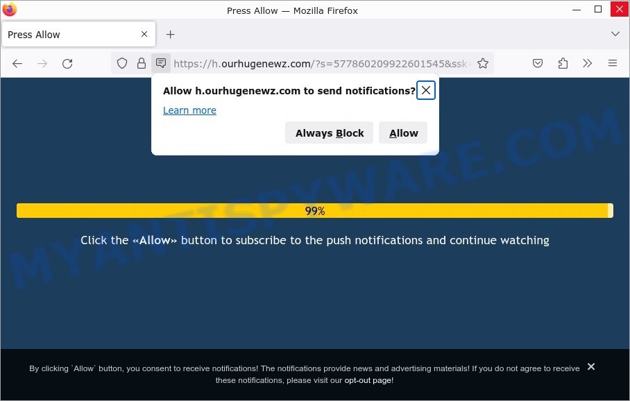 Ourhugenewz.com click allow scam