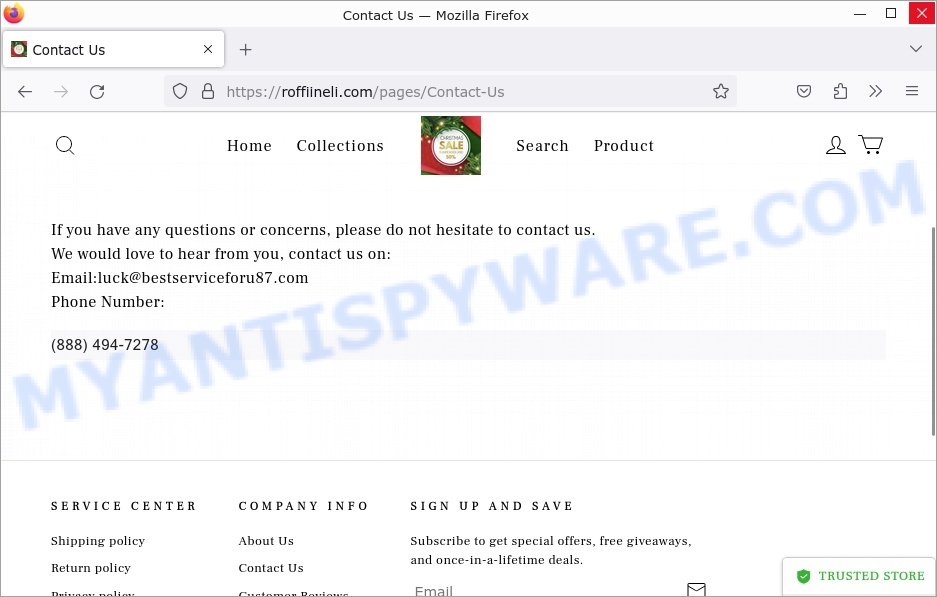 Roffiineli.com scam store contacts