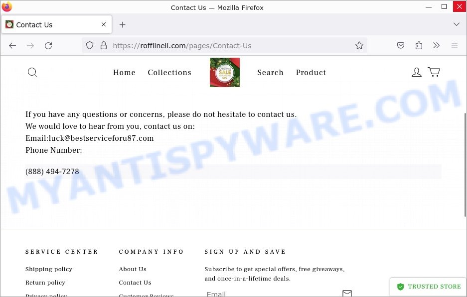 Roffiineli.com scam store contacts
