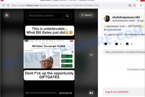 Spacewam tiktok Bill Gates promo scam