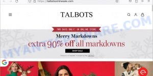 Talbotsonlinesale.com Talbots Christmas Sale Scam