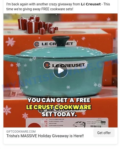 Trisha MASSIVE Holiday Giveaway scam ads