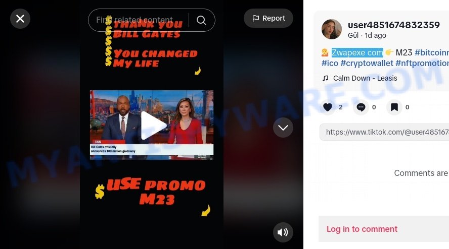 Zwapexe Bill Gates tiktok bitcoin scam