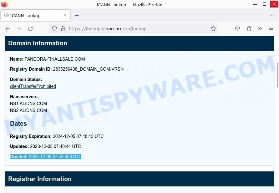 fake Pandora Sale store whois