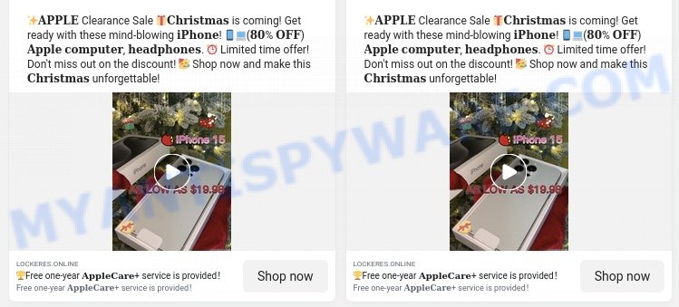 lockeres.online Apple Clearance scam ads