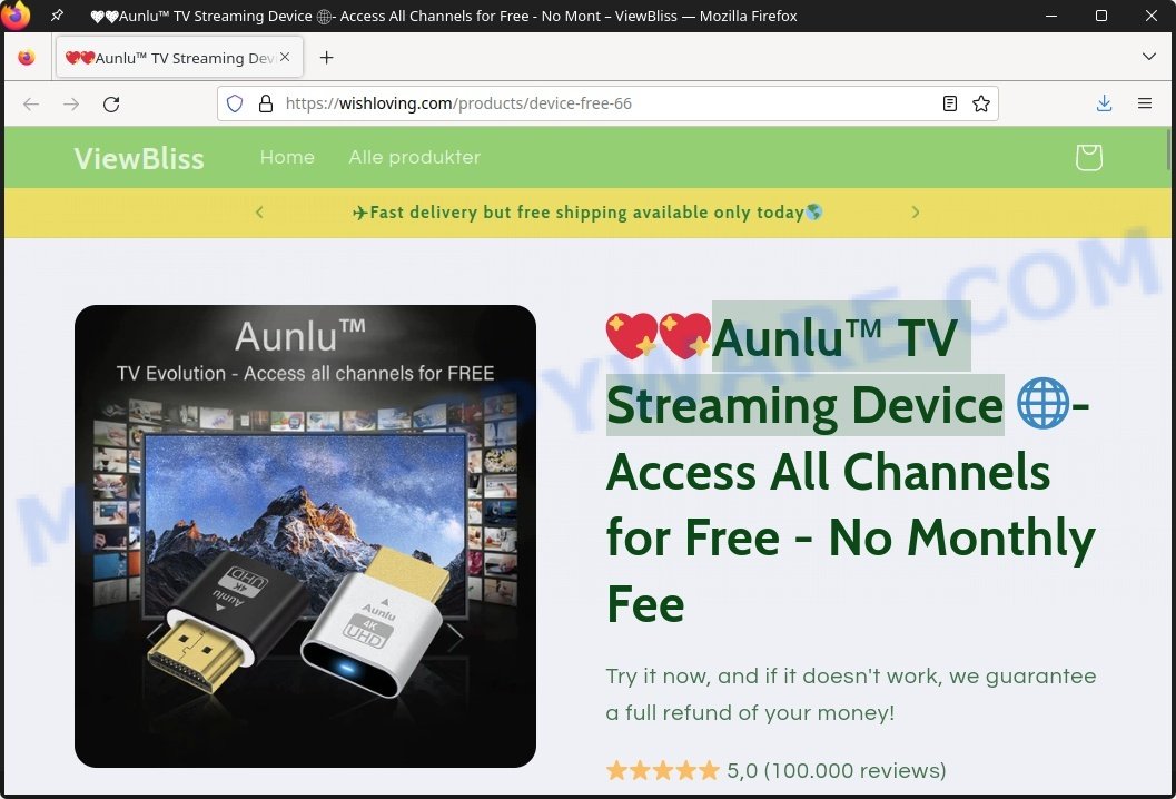 Aunlu TV Streaming Device Access All Channels for Free Scam