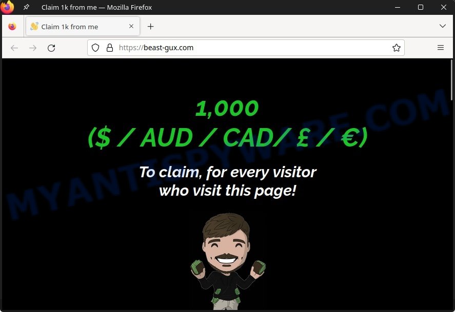 Beast-gux.com Claim 1k from me Scam