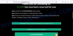 Beastrich.com Claim 1000 reward scam