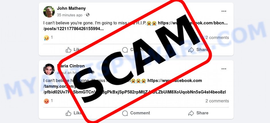 Cant Believe He Gone Facebook Post Scam