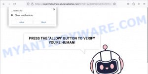 Captchahuman.azurewebsites.net Click aAllow scam