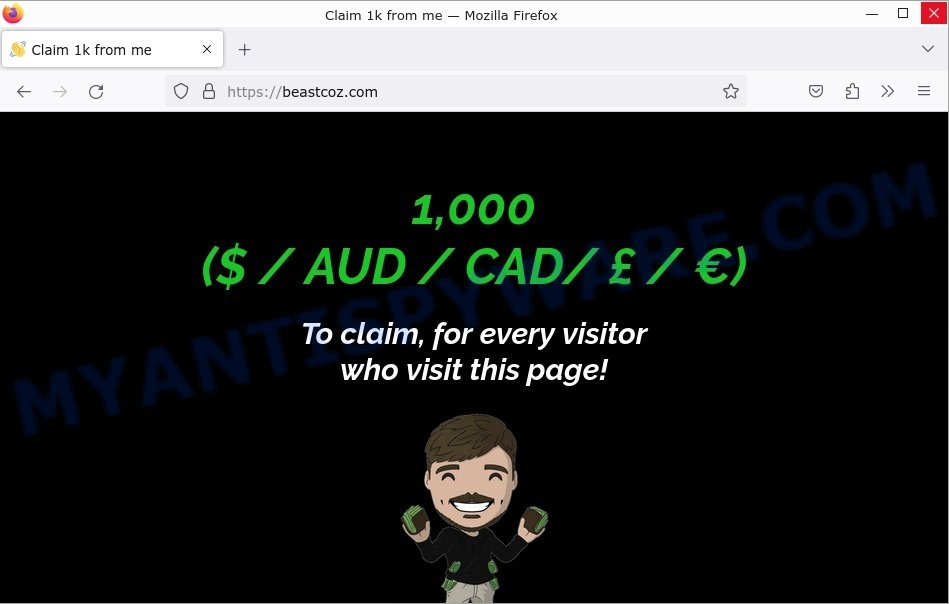 Claim 1k from me Beastcoz.com scam