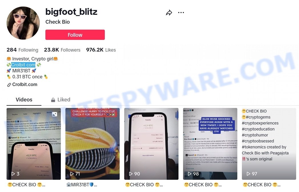 Crolbit.com btc promo code scam