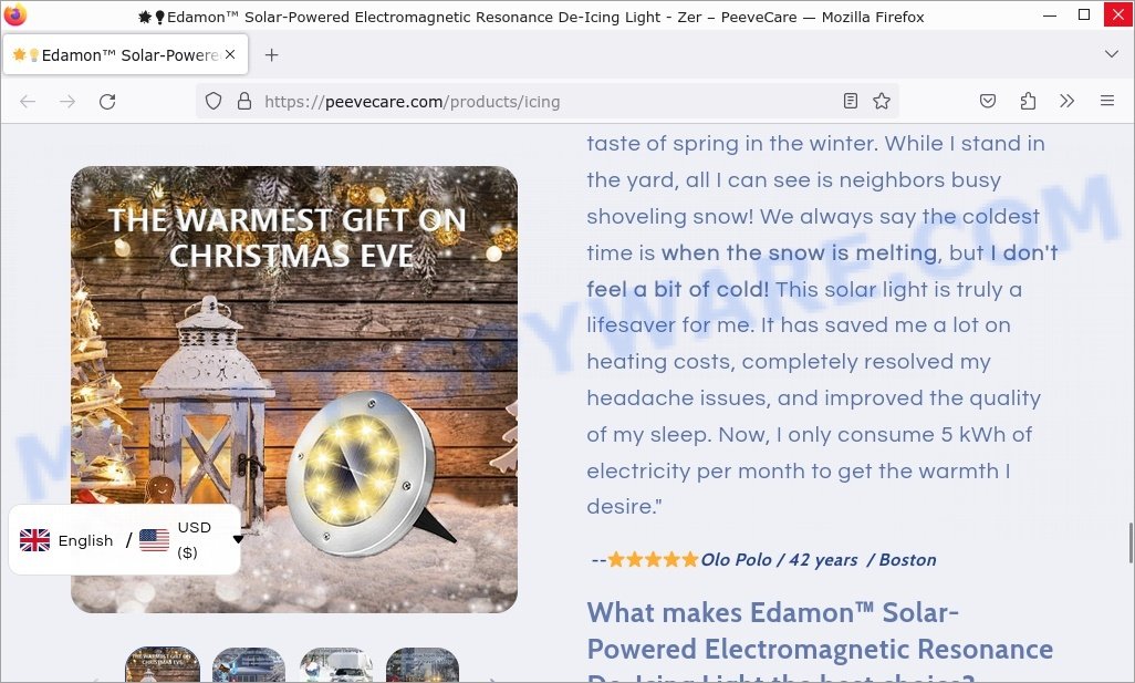Edamon Solar-Powered Electromagnetic Resonance De-Icing Light Scam fale reviews