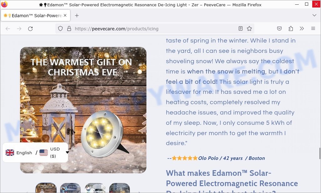 Edamon Solar Powered De-Icing Light Scam fale reviews