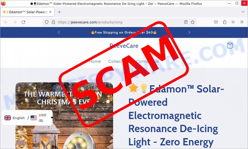 Edamon Solar-Powered Electromagnetic Resonance De-Icing Light Scam