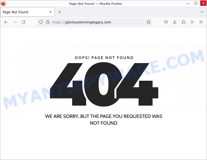 Gloriouswinninglegacy.com Glorious Winning Legacy Scam site