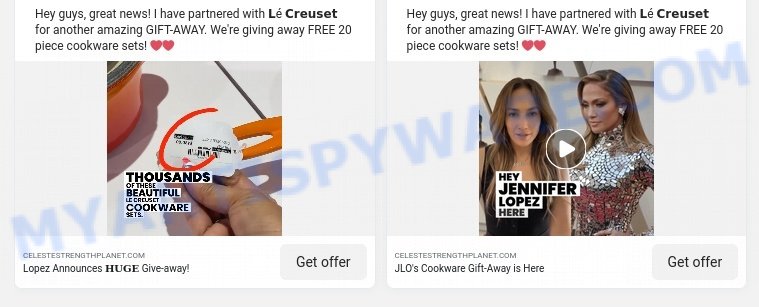 Jennifer Lopez Le Creuset Giveaway Scam