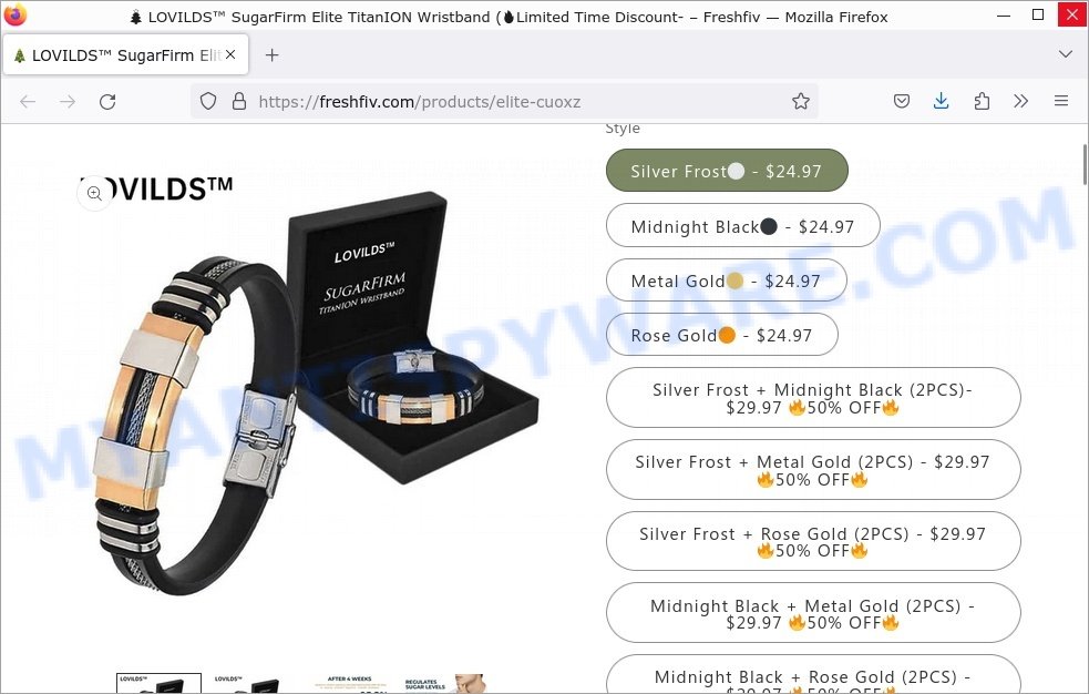 LOVILDS SugarFirm Elite TitanION Wristband scam store
