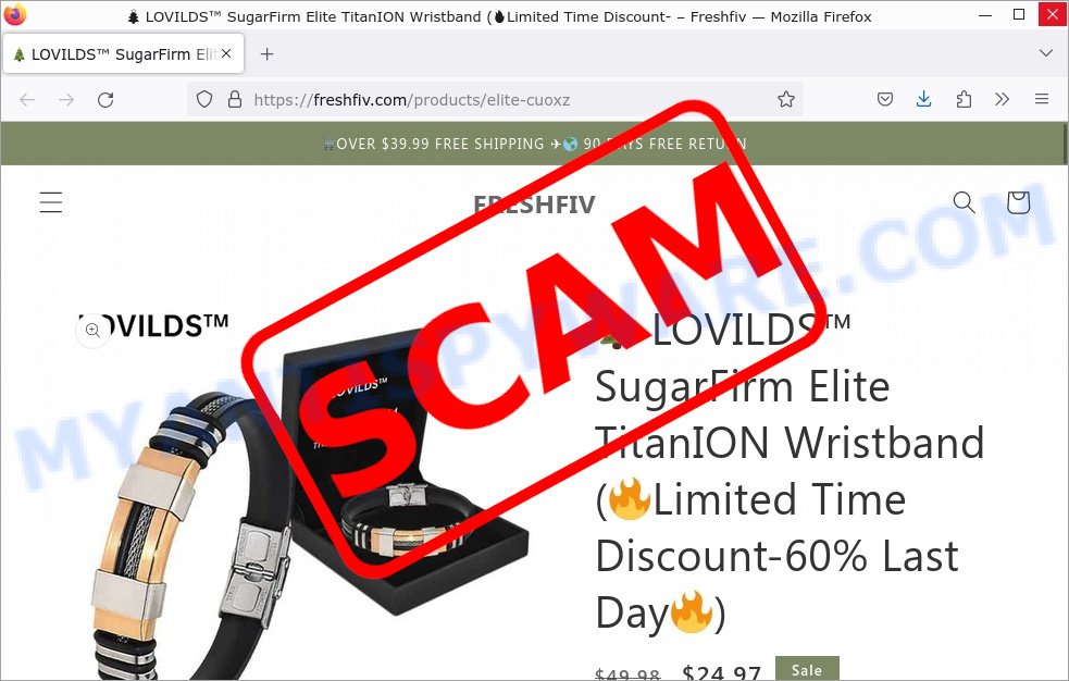 LOVILDS SugarFirm Elite TitanION Wristband scam