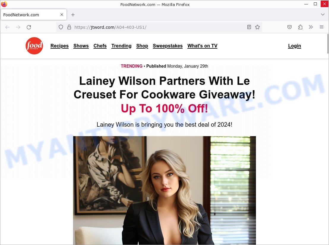 Lainey Wilson Le Creuset Giveaway Scam ads FoodNetwork.com
