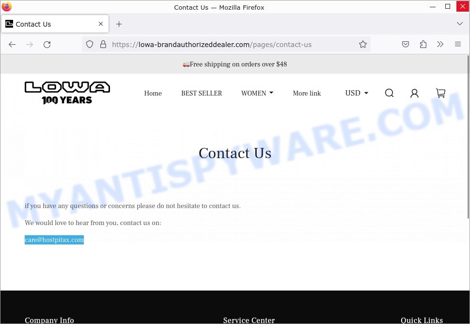 Lowa-Brandauthorizeddealer.com Sale scam contacts