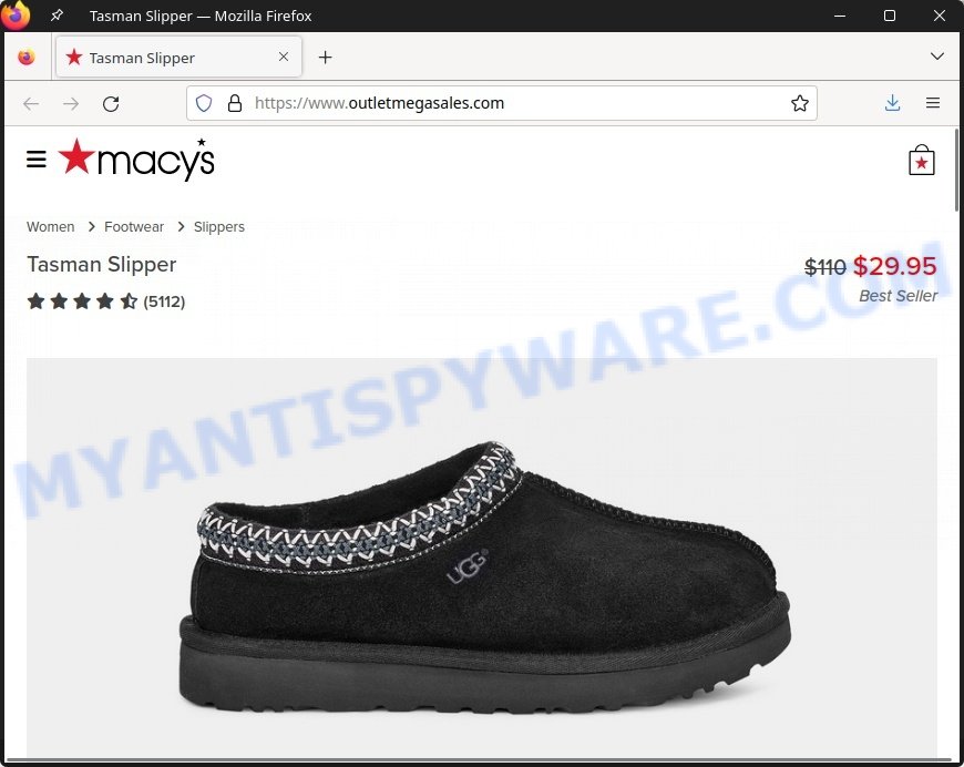 Outletmegasales.com Tasman Slipper Scam