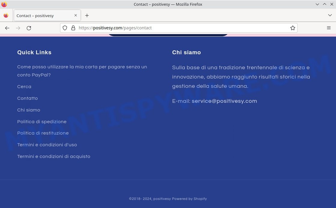 Positivesy.com scam contacts