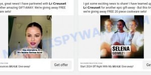Selena Gomez Le Creuset Giveaway Scam