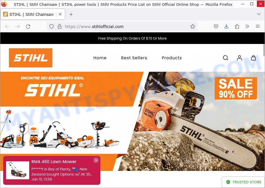 Stihlofficial.com Fake STIHL Outlet Store Scam