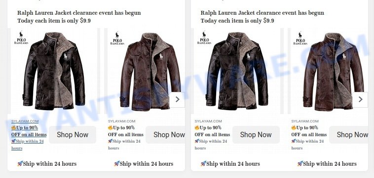 Sylayam.com Ralph Lauren Jacket clearance scam