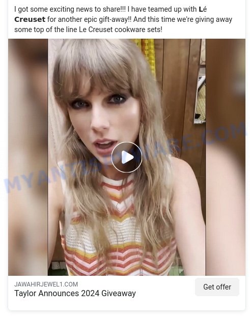 Taylor Swift Le Creuset Giveaway Scam instagram