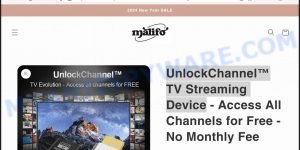 UnlockChannel TV Streaming Device scam