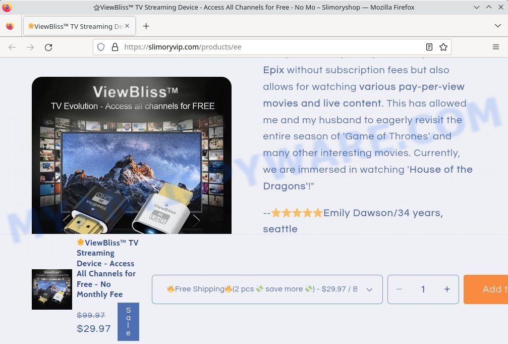 ViewBliss TV Streaming Device scam fake reviews