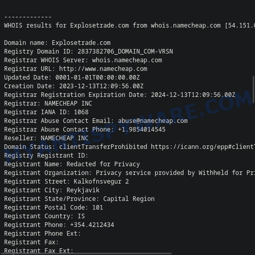 WHOIS Lookup for Explosetrade.com